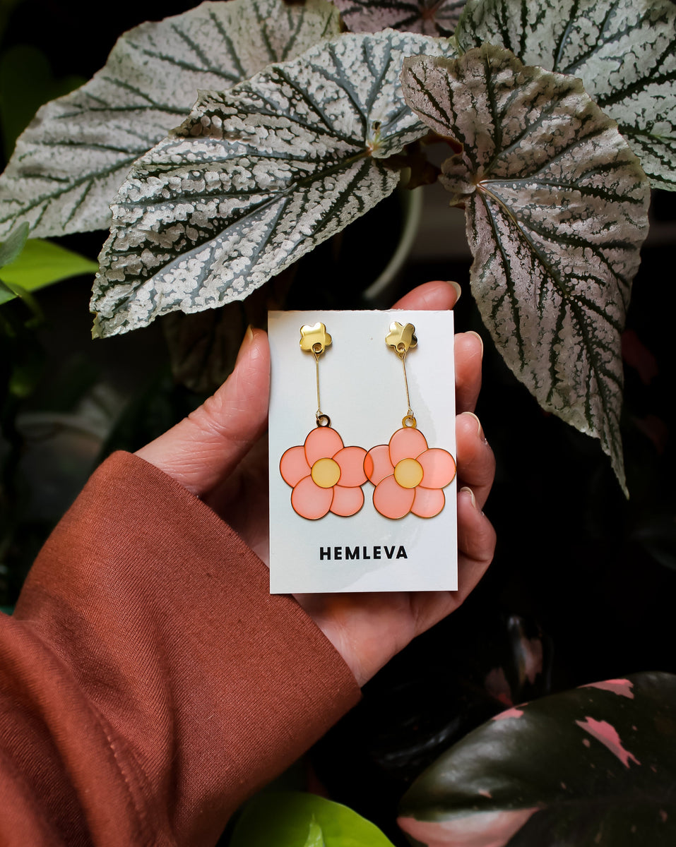 Wildflower • Drop Earrings • Peach – HEMLEVA