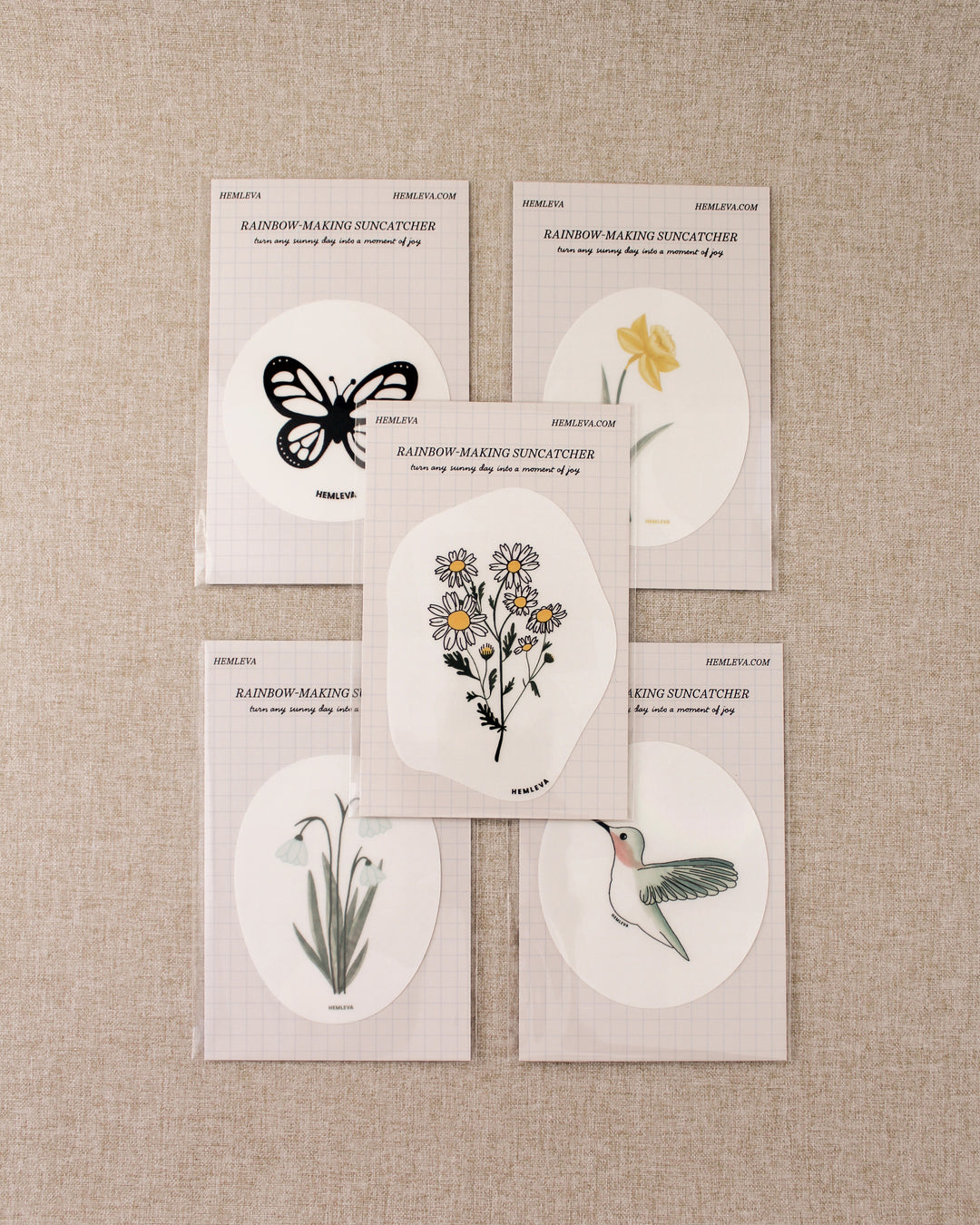 Card-sized Suncatcher Set • 5 Designs